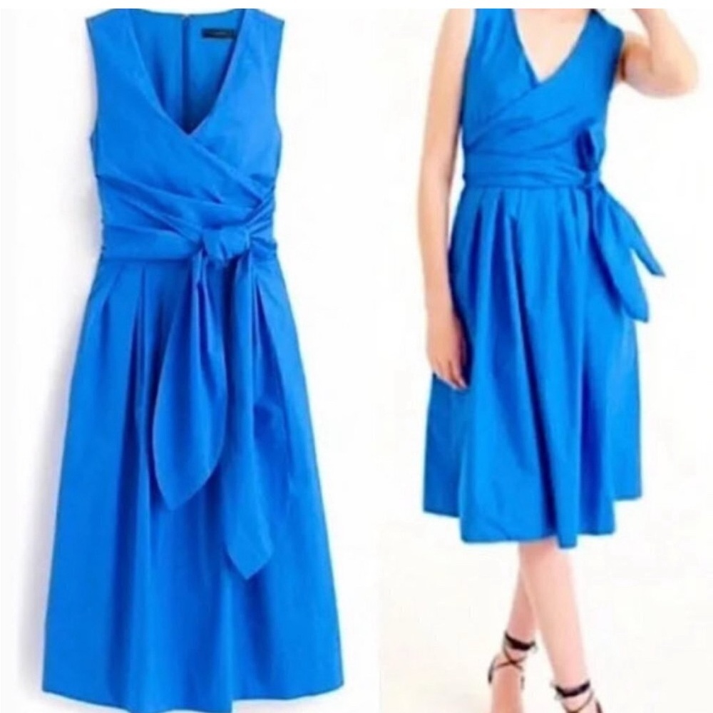 J. Crew Popeline 100% cotton wrap dress